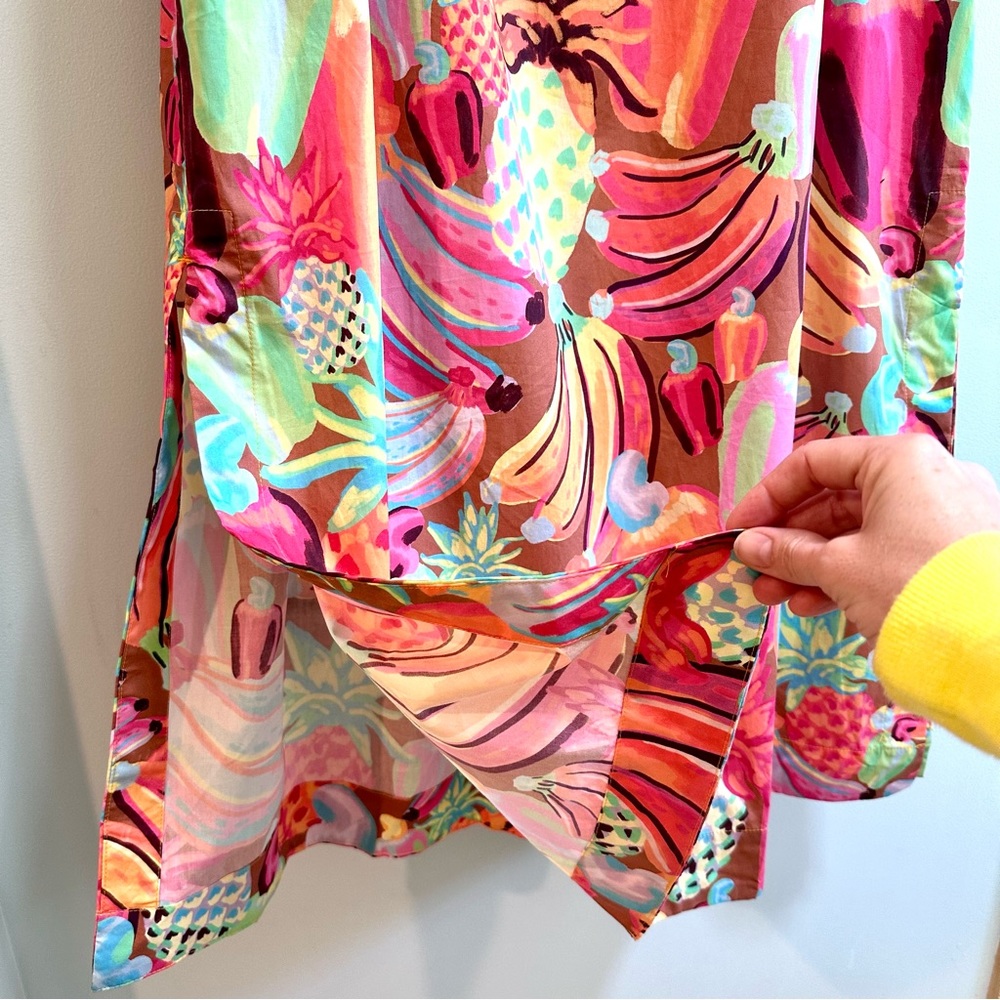 NWT FARM Rio Fruit Salad puff sleeve midi dress, size XL - Picture 8 of 13